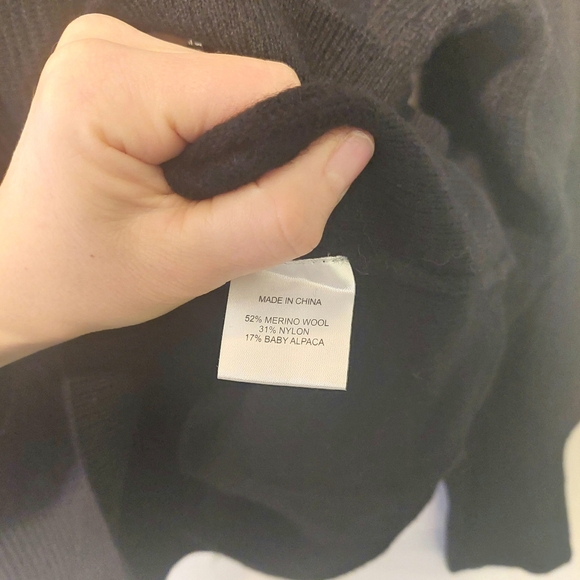 NWT! Quince Baby Alpaca-Wool Blend Turtleneck Black Sweater! Sz. XL (E11) - Picture 3 of 12